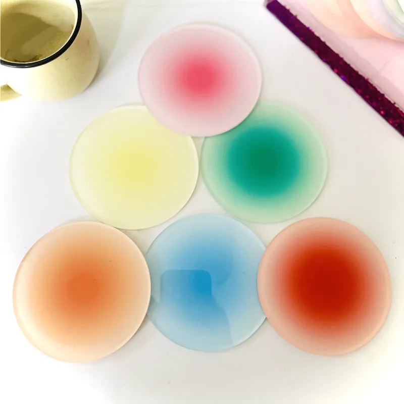 Marble Coaster Set - 3/6pcs Ins Colour Gradient Acrylic Coaster