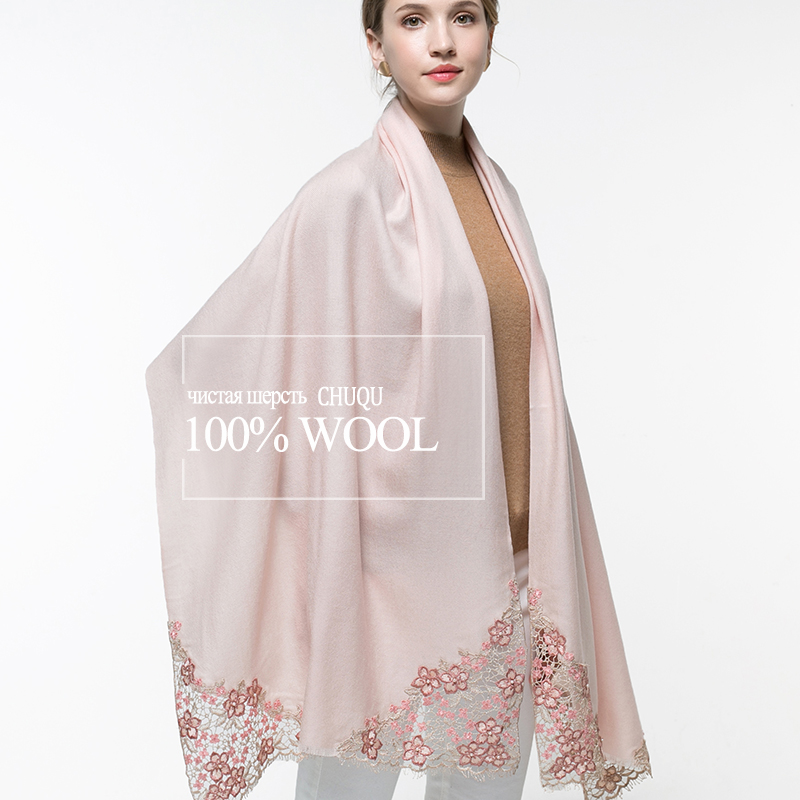 Cashmere Scarf - 100% Real Wool Pink Scarf Women