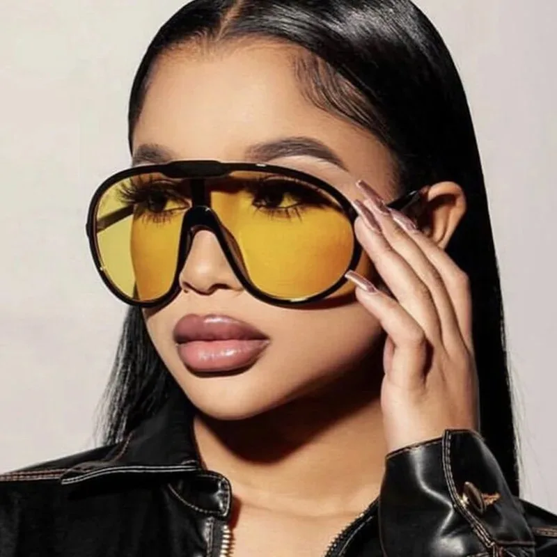 Sunglasses Uv400 - New Integrated Conjoined Sunglasses Summer Oversized