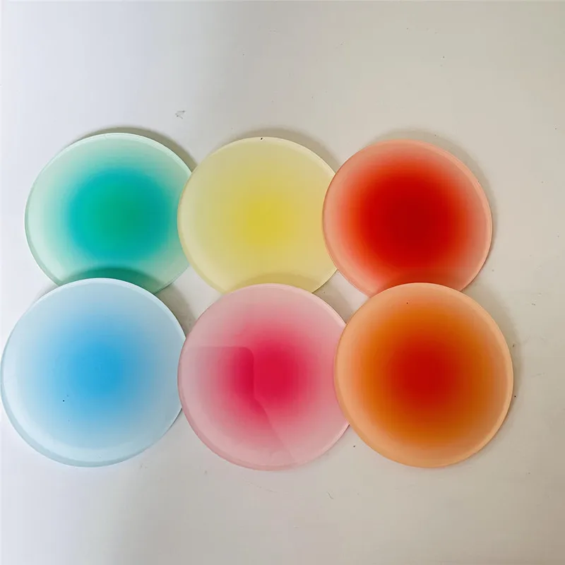 3/6pcs Ins Colour Gradient Acr - Marble Coaster Set ulasan dan harga