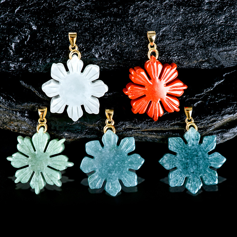 Myanmar Jade Sunflower Pendant - Gold Plated Jewelry ulasan dan harga