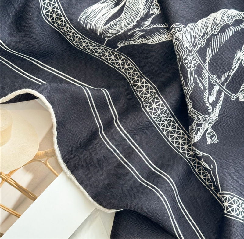 Black Horse Wool Silk Blend Sc - Cashmere Scarf ulasan dan harga