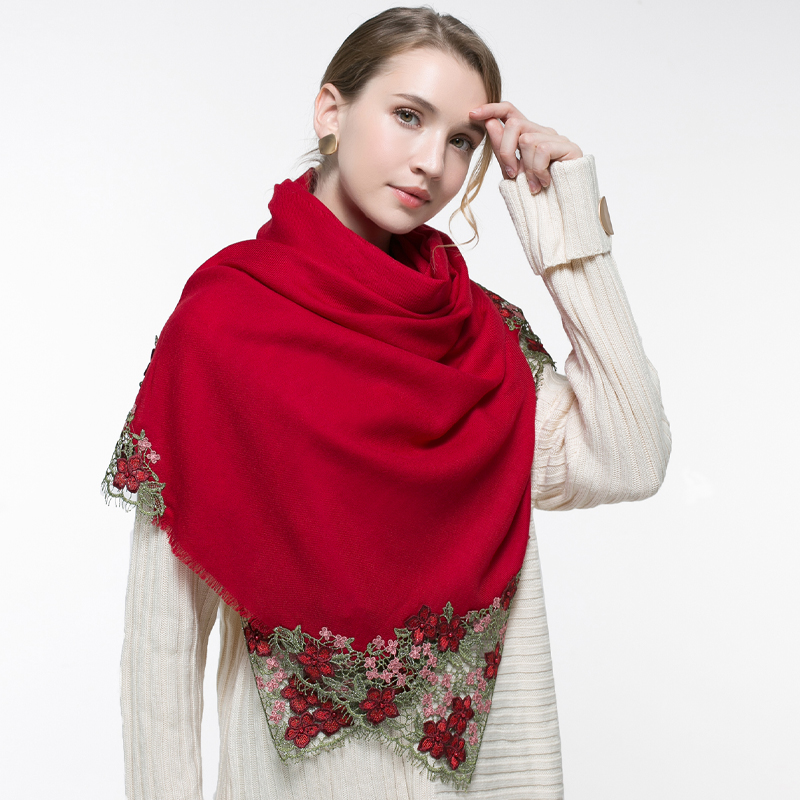 100% Real Wool Pink Scarf Wome - Cashmere Scarf ulasan dan harga