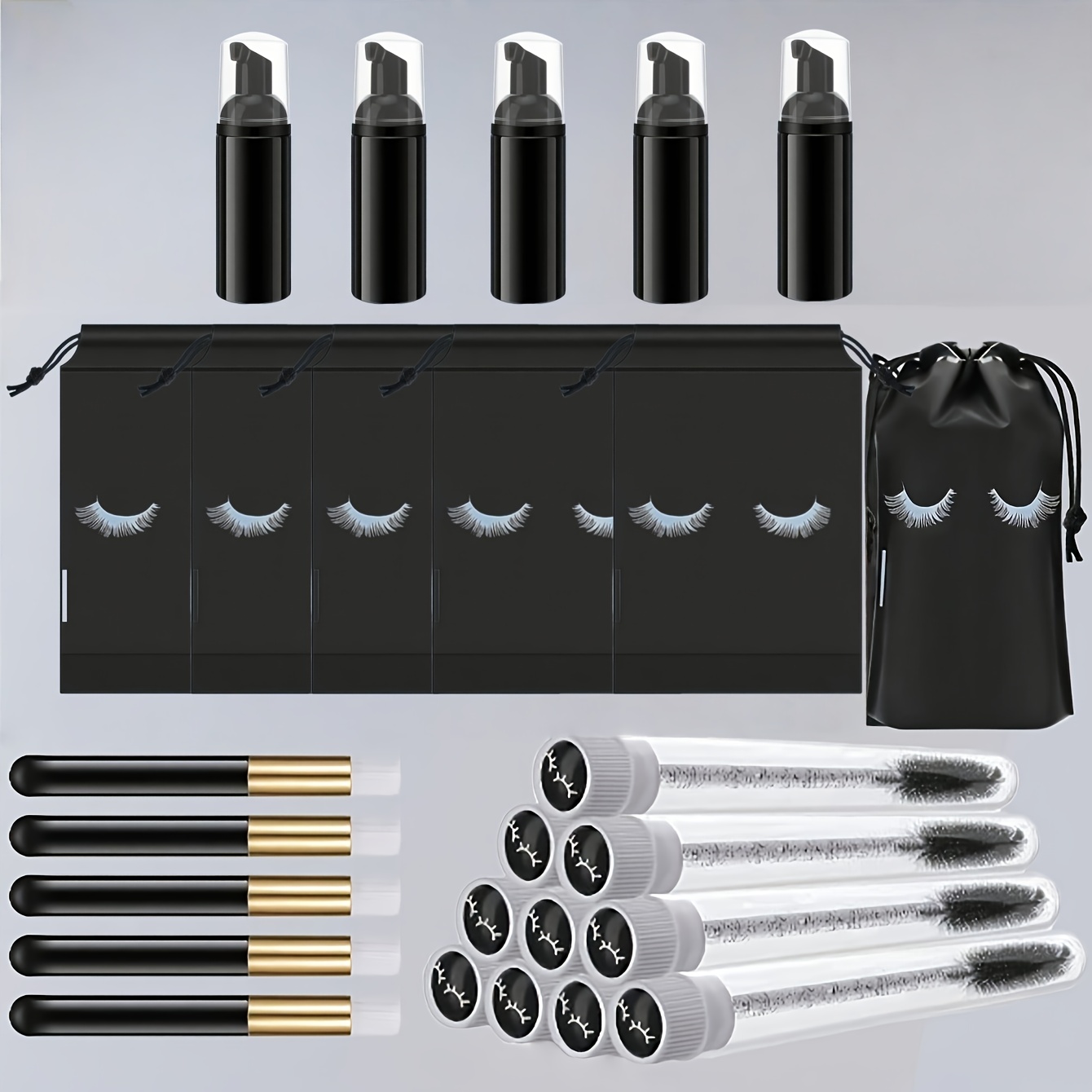 20Pcs Lash Care Kit - 5 Foam P - Travel Luggage Set ulasan dan harga