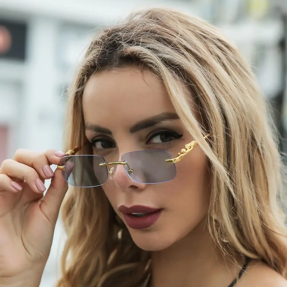 Rimless Small Square Sunglasse - Designer Sunglasses ulasan dan harga