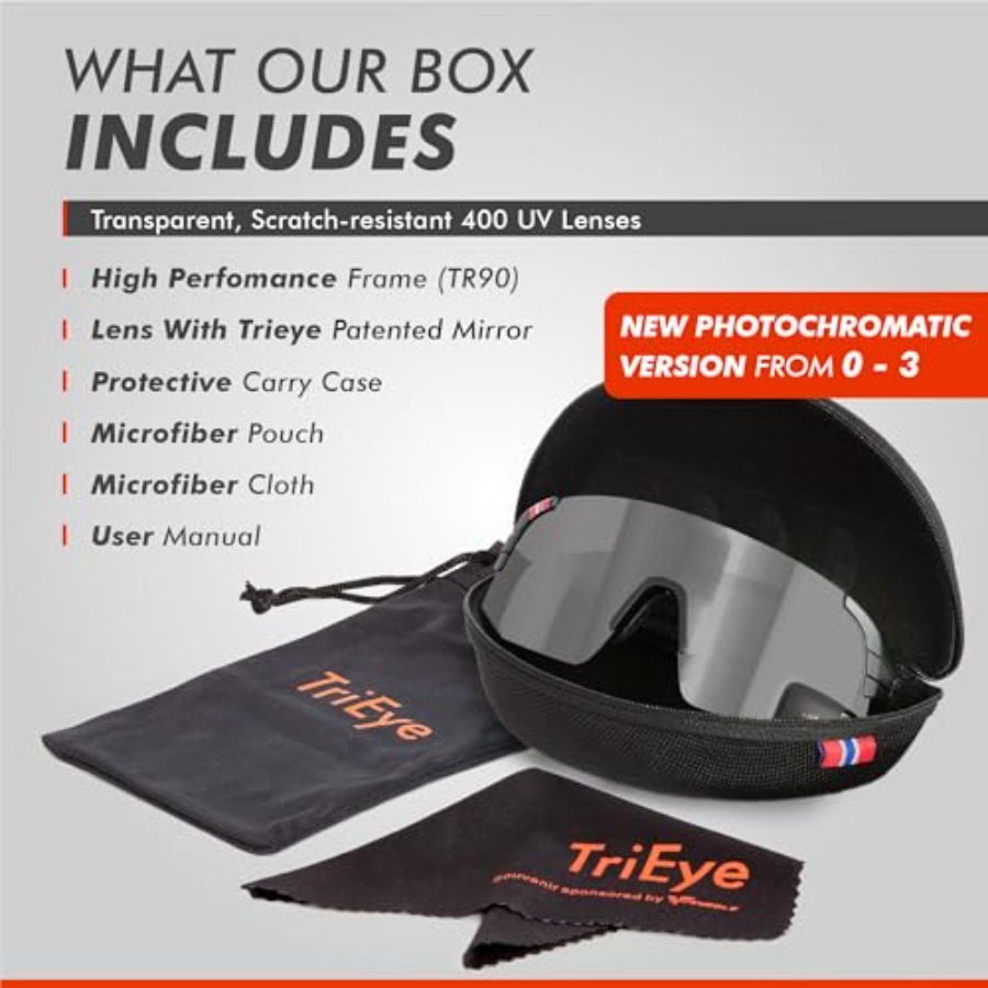 TriEye Cycling Glasses with Re - Sunglasses Uv400 ulasan dan harga