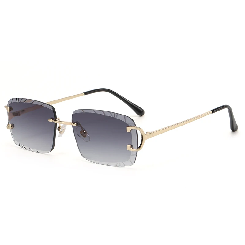 Fashion Square Rimless Glasses - Sunglasses Uv400 ulasan dan harga
