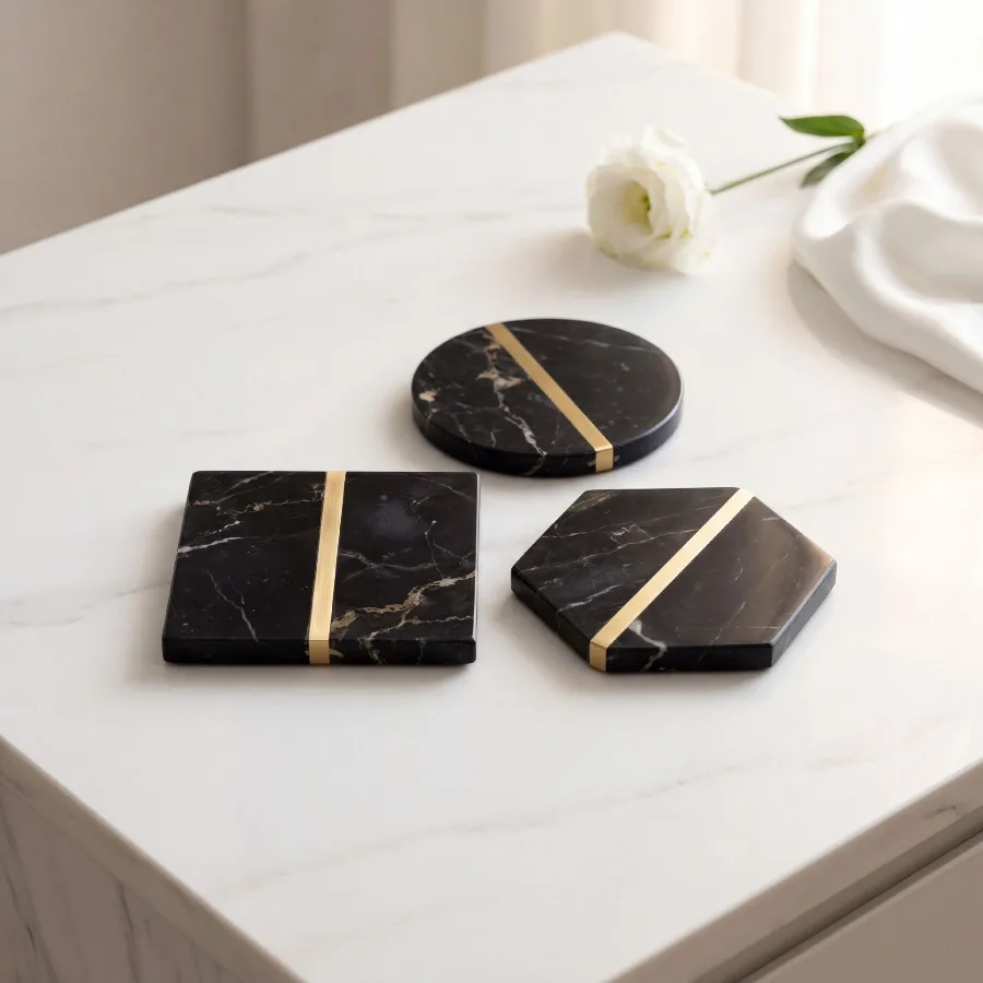 Luxury Marble Ceramic Coaster  - Marble Coaster Set ulasan dan harga