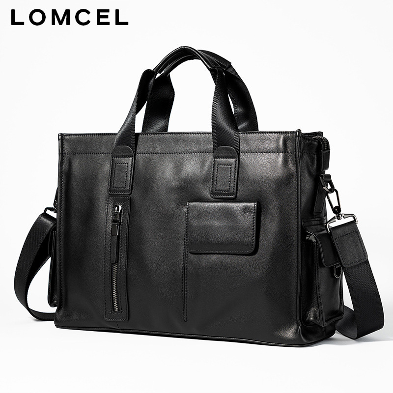 LOMCEL P116 fashionable handba - Leather Briefcase ulasan dan harga