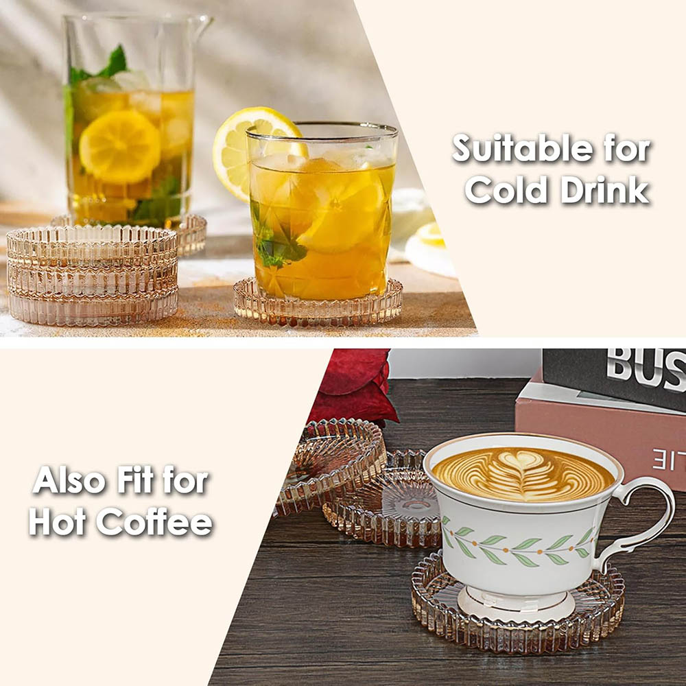 Modern Amber Glass Coasters fo - Marble Coaster Set ulasan dan harga