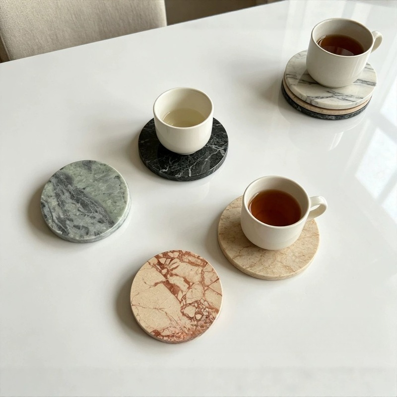 Premium Natural Marble Coaster - Marble Coaster Set ulasan dan harga