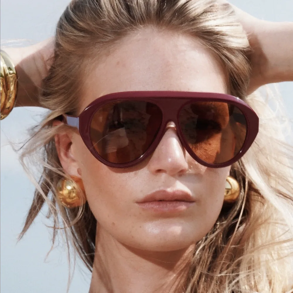 Vintage Oversized Flat Top Ova - Designer Sunglasses ulasan dan harga